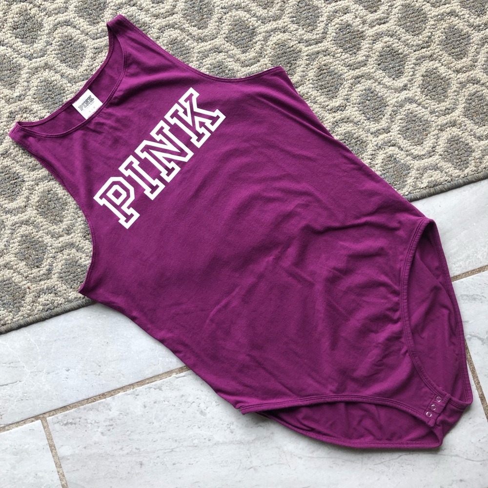 Victoria Secret Pink  Fuchsia Bodysuit Size Large
